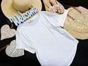 H&M - biała bluzeczka nietoperz , koronka r 146/152
