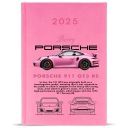 Розовый планировщик A5 CALENDAR 2025 для подарочных автомобилей PORSCHE Berry Patterns