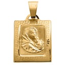 ПРЯМОУГОЛЬНАЯ ЗОЛОТАЯ МЕДАЛЬ С БОЖЬЕЙ МАТЕРЬЮ ПР. 585