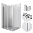 ДУШЕВАЯ КАБИНА 90x80 ХРОМ ПРЯМОУГОЛЬНАЯ РАЗДВИЖНАЯ ДВЕРЬ СТЕКЛЯННАЯ СТЕНА