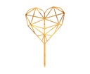 Топпер с бриллиантом в виде сердца с геометрическим рисунком, золото, акрил