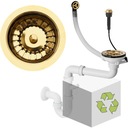 Сифон для мойки одинарной чаши, автоматический GOLD, 115 мм