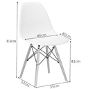 Стол 80 см + 4 стула Современный скандинавский стиль DSW.