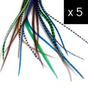 5 Piórka do Włosów - zestaw Forest