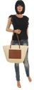 CAELY Элегантная женская сумка через плечо, соломенная корзина 2024016 Бежевый