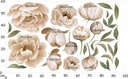 Nálepky na stenu Kvety Pivonky Peonie Béžové Značka SZERIDAN