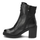 Čierne Členkové čižmy Marco Tozzi Elegantné Dámska obuv Dĺžka vložky 23 cm