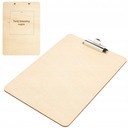 ДЕРЕВЯННЫЙ БУФЕР А5 С ЗАЖИМОМ С ГРАВИРОВАННЫМ ЛОГОТИПОМ ЗАЖИМ БЕЖЕВЫЙ