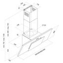 OKAP KUCHENNY KOMINOWY TOFLESZ FIERA INOX SZKŁO 80 Minimalna wysokość produktu 40 cm