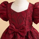 Żakardowa sukienka księżniczki w kształcie motylka z bufiastymi rękawami 7C Zapięcie zatrzask
