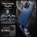 Etui Spigen Mag Armor z MagSafe na iPhone 15 Pro - niebieskie Kod producenta Matte Cover Matowe Case Obudowa ACS06737 Navy