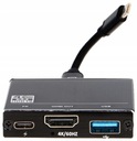 АДАПТЕР 3 в 1 USB-C HDMI 2.0 + USB 3.0 + USB C 4K/60 Гц