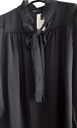 Čierna Talianska Košeľa S Mašľou Voľný Fason Dominujúca farba čierna
