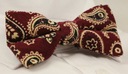Бордовый и бежевый галстук-бабочка с нагрудным платком в цвете «Пейсли» - Alties
