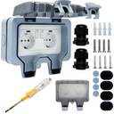 ДВОЙНАЯ РОЗЕТКА IP66 САДОВАЯ ВНЕШНЯЯ ВОДОНЕПРОНИЦАЕМАЯ РОЗЕТКА