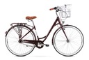 Городской велосипед Romet Pop Art Lux, бордовый матовый, корзина M 2023
