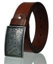 КОЖАНЫЙ РЕМЕНЬ МУЖСКОЙ BLAKARDO 4 СМ КОРИЧНЕВАЯ БРОШЬ