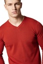 Мужской хлопковый свитер кирпично-красного цвета с v-образным вырезом Próchnik PM6 L