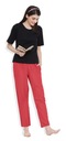 Dámske polyesterové nohavice Pantoneclo (čierne + červené) – Combo Pack Veľkosť 38