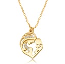 Золотая цепочка 925 пробы с медальоном в форме сердца, ожерелье для причастия матери с гравировкой
