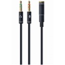 Адаптер MiniJack 4PIN F - 2x 3PIN Mini Jack ЧЕРНЫЙ