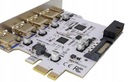 Karta adaptér pre počítač PCI PCIe 1X na 4x USB A 1x USB C 3.1 Gen1 biela Stav balenia originálne