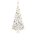 Umelý vianočný stromček s lampičkami a ozdobami L 240 cm biely