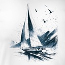 Koszulka żeglarska dla żeglarza z jachtem żaglówką męska na prezent Marka TOPSLANG