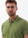 Мужская трикотажная рубашка-поло, оливковая S1374 L
