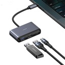 Адаптер USAMS HUB 5in1 USB 2.0/USB 3.0/ USB-C/TF/SD серый/