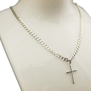Мужское серебряное ожерелье-цепочка Бронированный крест 925 гравировка + ПОДАРОК