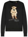 Dámska polo mikina ralph lauren bear premium hoodie medvedík bez kapucne čierna Značka Ralph Lauren