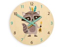 Детские бесшумные настенные часы с изображением енота INDIAN