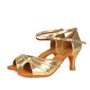 BUTY DO TAŃCA TANECZNE LATINO POŁYSKUJĄCE GOLD 7cm