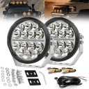 2ШТ 500 W ФАРА ГАЛОГЕН LED (СВІТЛОДІОД) 7'' 50000 LM BURSZTYNOWE I КОЛІР БІЛИЙ СВІТЛО  фото 9