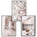 Набор розовых романтических постеров Парижа 40х50см