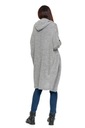 Elegantný dámsky sveter Dlhý kardigan s kapucňou Teplý Voľný strih MORAJ Model BDS6000-001