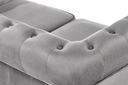 Sofa welurowa pikowana ERIKSEN XL popielaty / czarny Głębokość mebla 75 cm