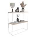 Konsola Podwójna Z Drutu Przedpokój Loft 80x30x80 Biała+Dąb Sonoma