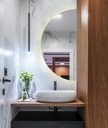 Полукруглое подвесное зеркало со светодиодной подсветкой для ванной комнаты, 70 см.