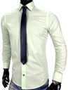 Koszula męska pistacjowa + krawat EN413 r. XL Rozmiar kołnierzyka 46