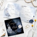 Приглашения на свадьбу ГОТОВЫЕ с конвертом S23 Синий