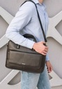 Pánska taška cez rameno pre prácu aktovka veľká na notebook SOLIER Hlavný materiál eko koža