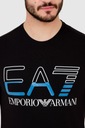 EA7 T-shirt męski czarny z dużym białym logo S Kolor czarny