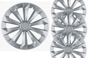 KOŁPAKI 15'' KOMPLET, EMBLEMATY, SREBRNE