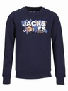 JACK&JONES TMAVOMODRÁ MIKINA POTLAČ LOGA (6L) Veľkosť (new) 116 (111 - 116 cm)