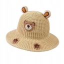 slamená čiapka pre deti leto 3-8 rokov medvedík bronz