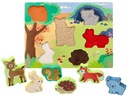 PUZZLE DREWNIANE 3D DOTYKOWE ZMYSŁOWE ZABAWKA ROZWOJOWA DLA MALUCHÓW 12m+