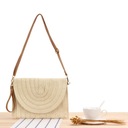 Slamená crossbody kabelka Summer Beach Envelope Beige Výška 5 cm