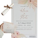 СВАДЕБНЫЕ ПРИГЛАШЕНИЯ БОХО, ОРИГИНАЛЬНЫЕ ЛИСТЬЯ, ЛЕНТА